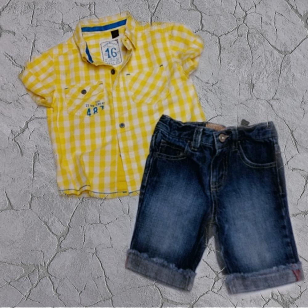Cutest shirt and denim short set